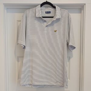 Jack Nicklaus White and Blue Striped Golf Polo